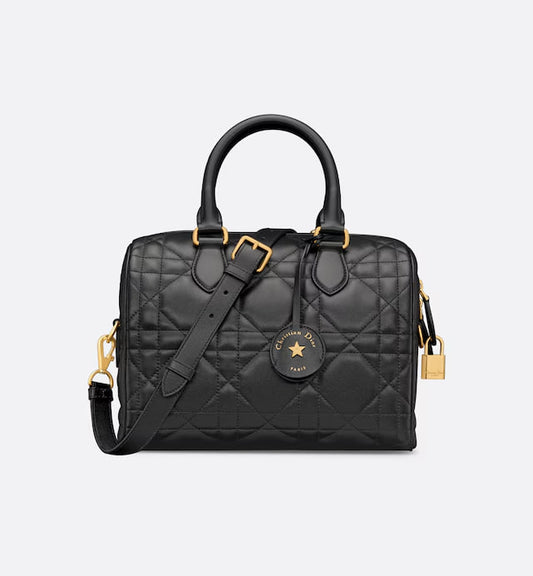 Dior Groove 25 Bag Black Macrocannage Calfskin