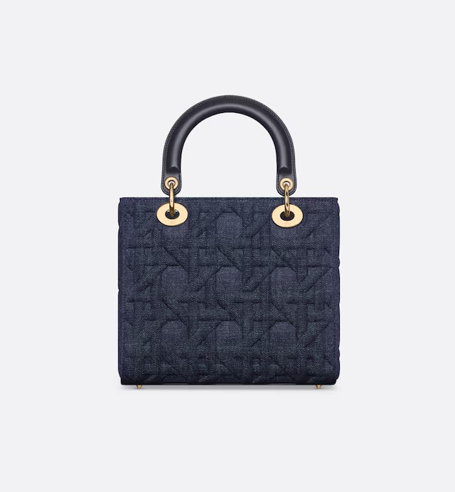 Medium Lady Dior Bag Blue Graphic