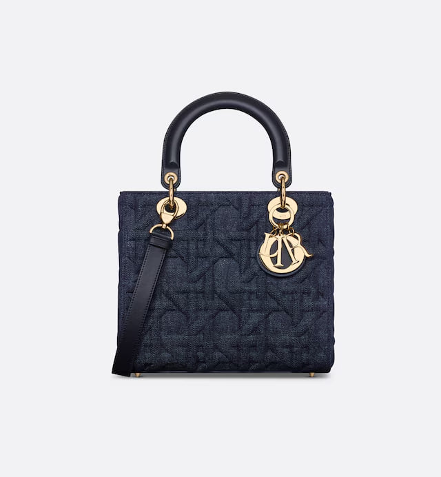 Medium Lady Dior Bag Blue Graphic