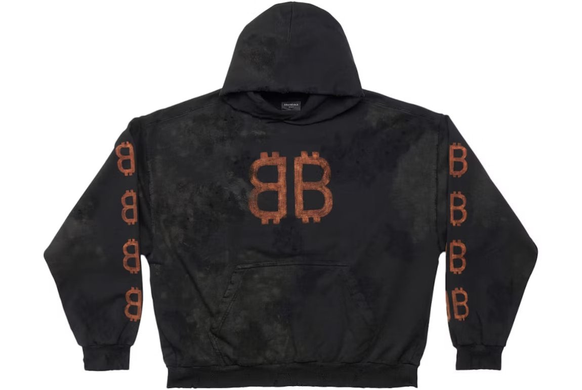 Balenciaga Crypto Medium Fit Hoodie Black