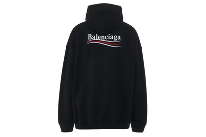 Balenciaga Political Campaign Large Fit Hoodie Black