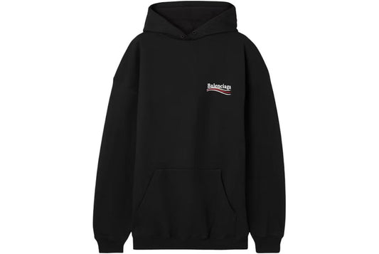 Balenciaga Political Campaign Large Fit Hoodie Black