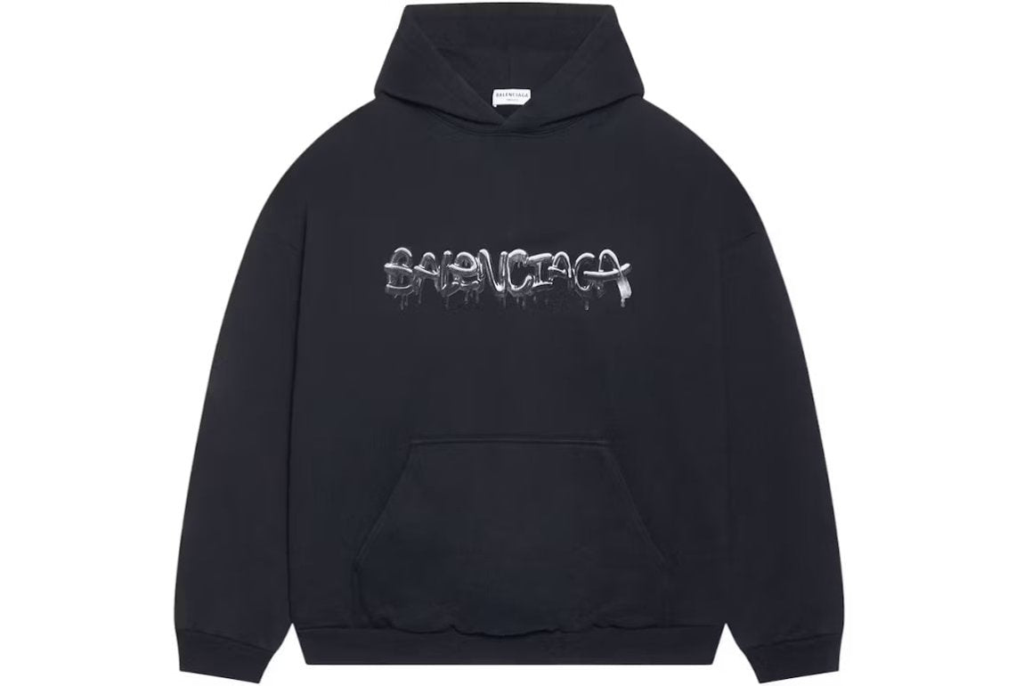 Balenciaga Women's Slime Wide Fit Hoodie Black