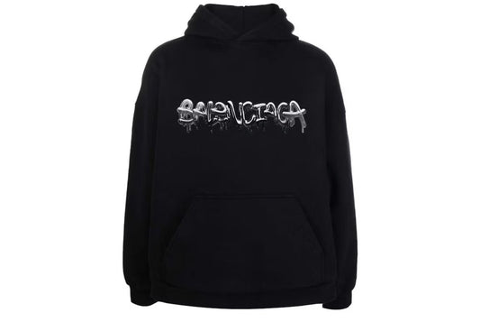 Balenciaga Wide Fit Slime Hoodie Black