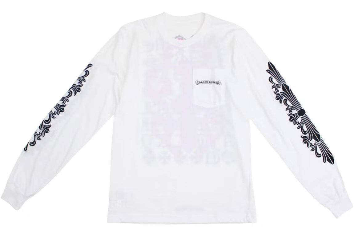 Chrome Hearts Eye Chart Dagger Longsleeve T-shirt White/Pink