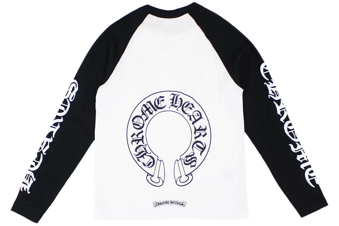 Chrome Hearts Horseshoe Baseball Shirt White/Black