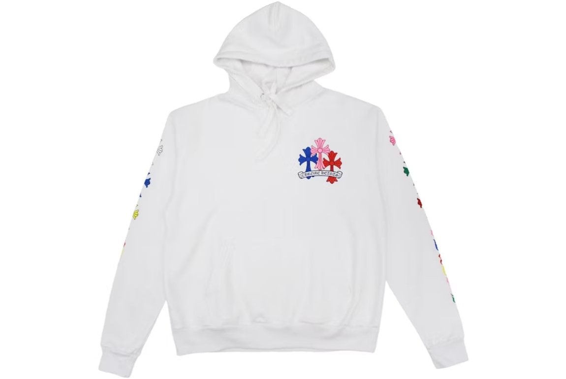 Chrome Hearts Multi Color Cross Hoodie White