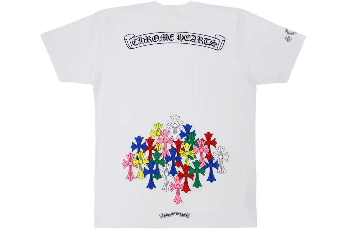 Chrome Hearts Multi Color Cross Cemetery T-shirt White