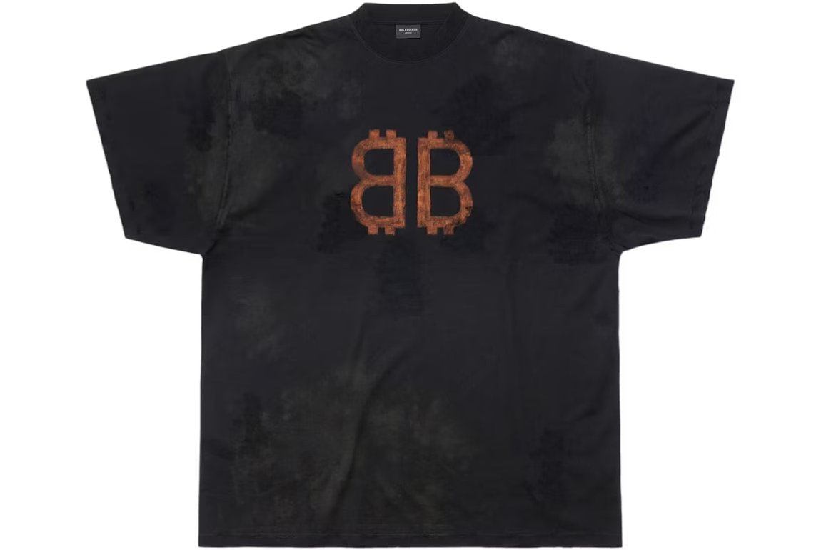 Balenciaga Crypto Oversized T-shirt Black Faded