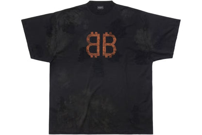 Balenciaga Crypto Oversized T-shirt Black Faded