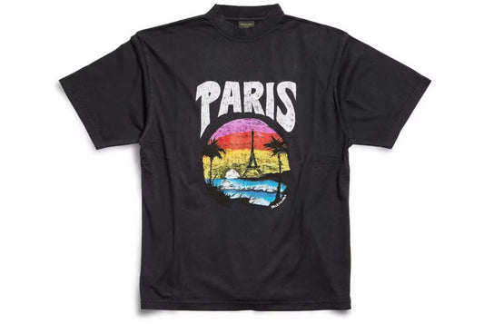 Balenciaga Paris Tropical T-shirt Medium Fit Black