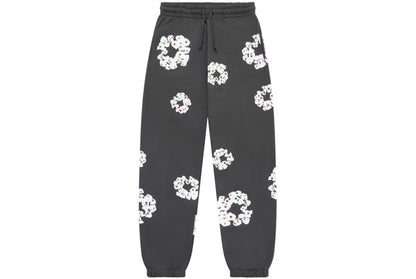 Denim Tears Rhinestone Cotton Wreath Sweatpants Vintage Black