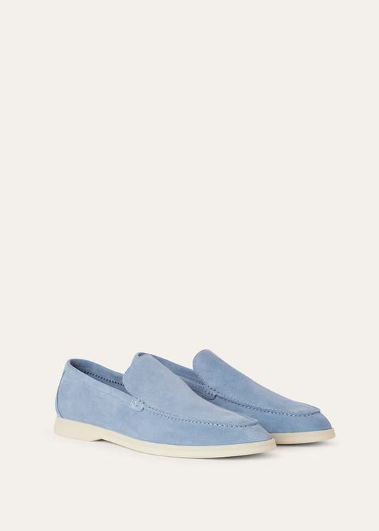 Loro Piana Summer Walk Loafers Suede Polvere