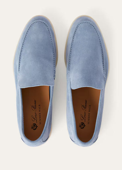 Loro Piana Summer Walk Loafers Suede Polvere