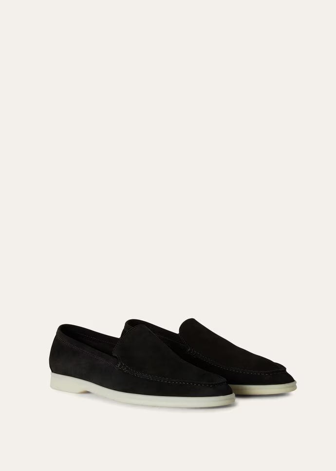 Loro Piana Summer Walk Loafers Suede Black