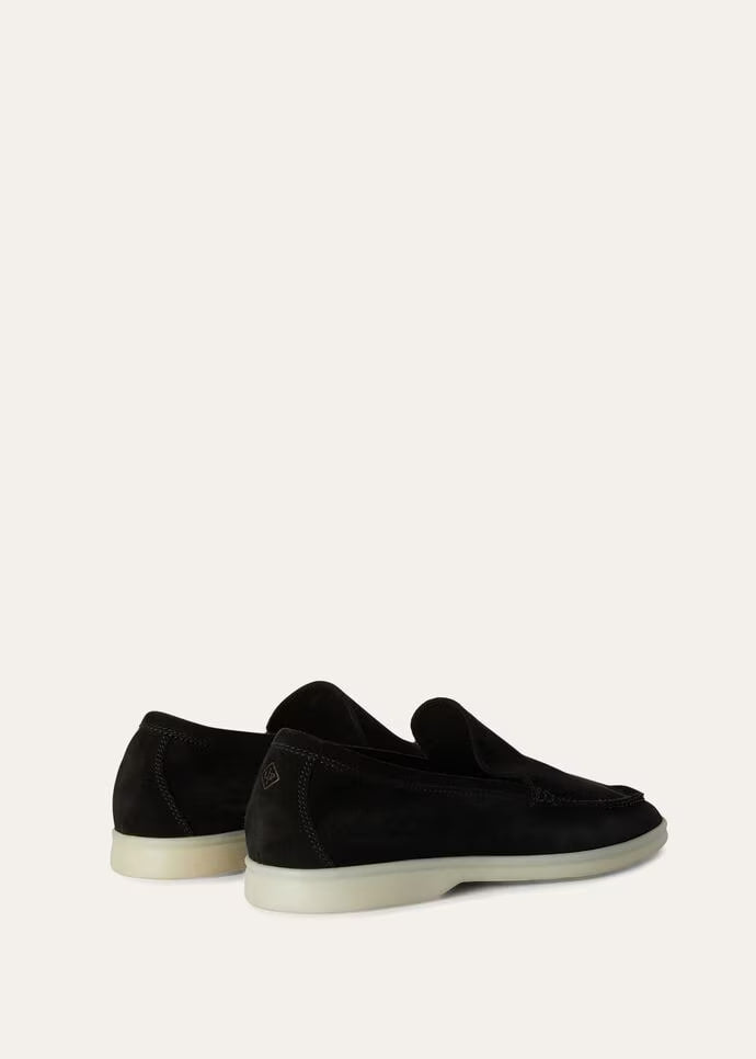 Loro Piana Summer Walk Loafers Suede Black