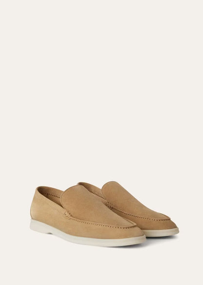 Loro Piana Summer Walk Loafers Suede Light Wood Smoke