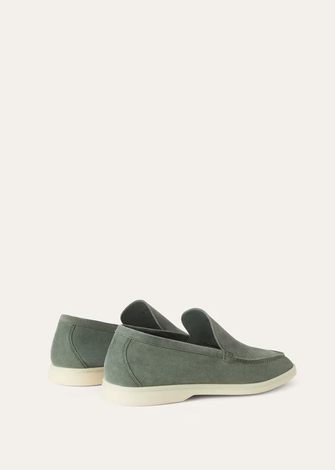 Loro Piana Summer Walk Loafers Suede Frozen Fir