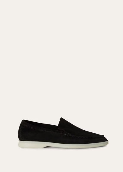 Loro Piana Summer Walk Loafers Suede Black