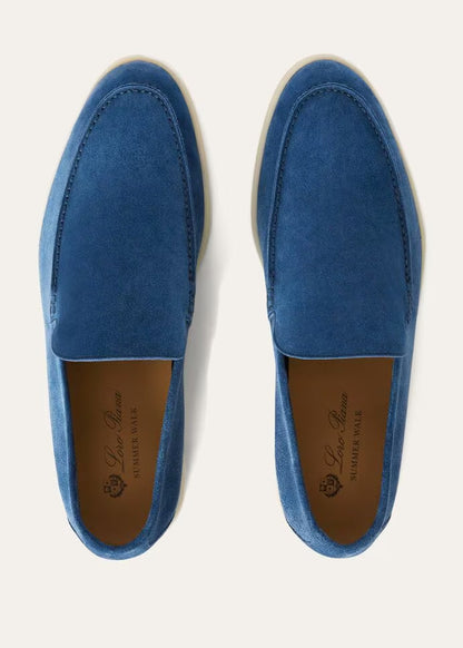 Loro Piana Summer Walk Loafers Suede Cobalt Ink