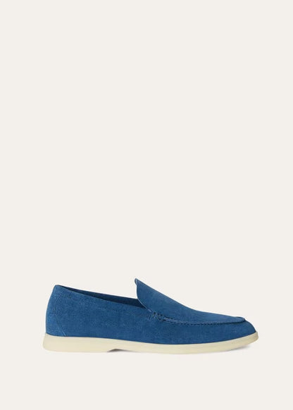 Loro Piana Summer Walk Loafers Suede Cobalt Ink