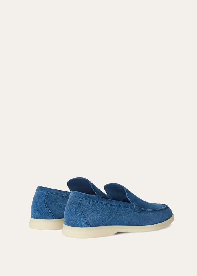 Loro Piana Summer Walk Loafers Suede Cobalt Ink