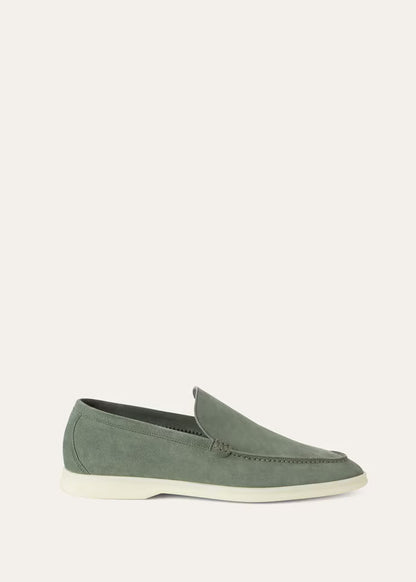 Loro Piana Summer Walk Loafers Suede Frozen Fir