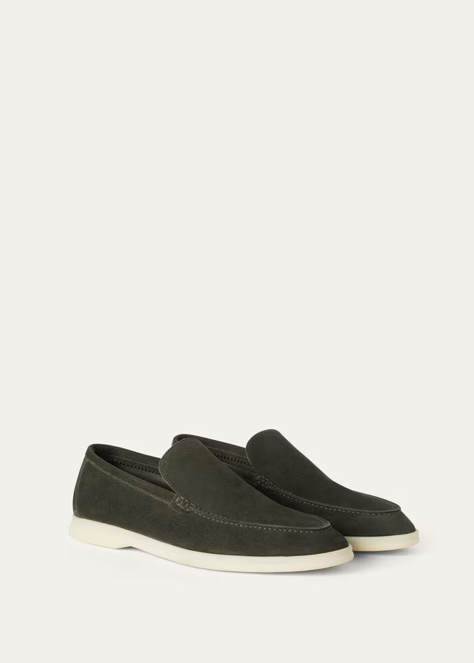 Loro Piana Summer Walk Loafers Suede  Mimetico