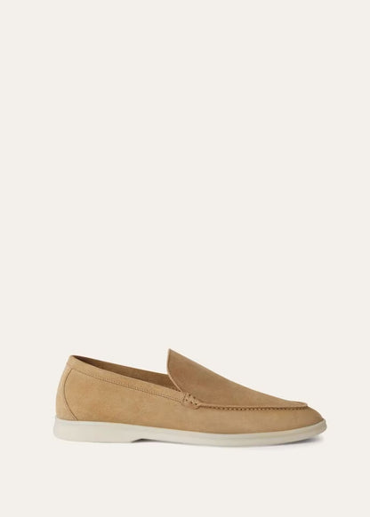 Loro Piana Summer Walk Loafers Suede Light Wood Smoke