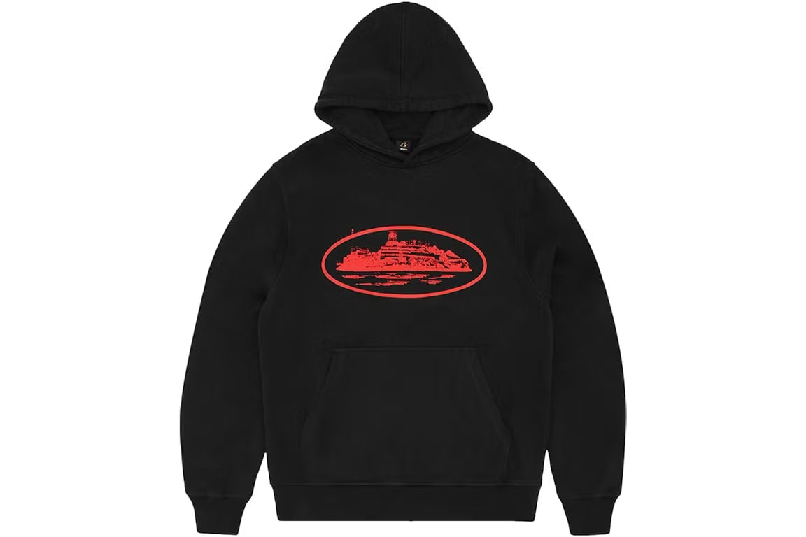 Corteiz Alcatraz V2 Hoodie Black/Red