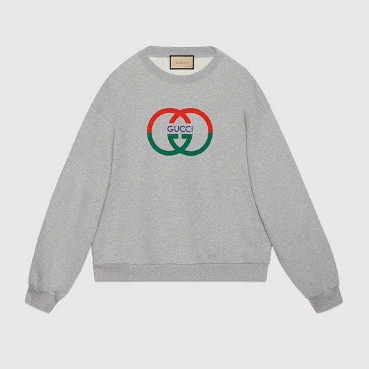 Cotton Jersey Printed Sweatshirt Grey