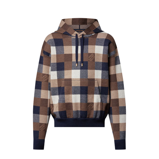 Louis Vuitton Damier Cashmere and Wool-Blend Hoodie Multicolor