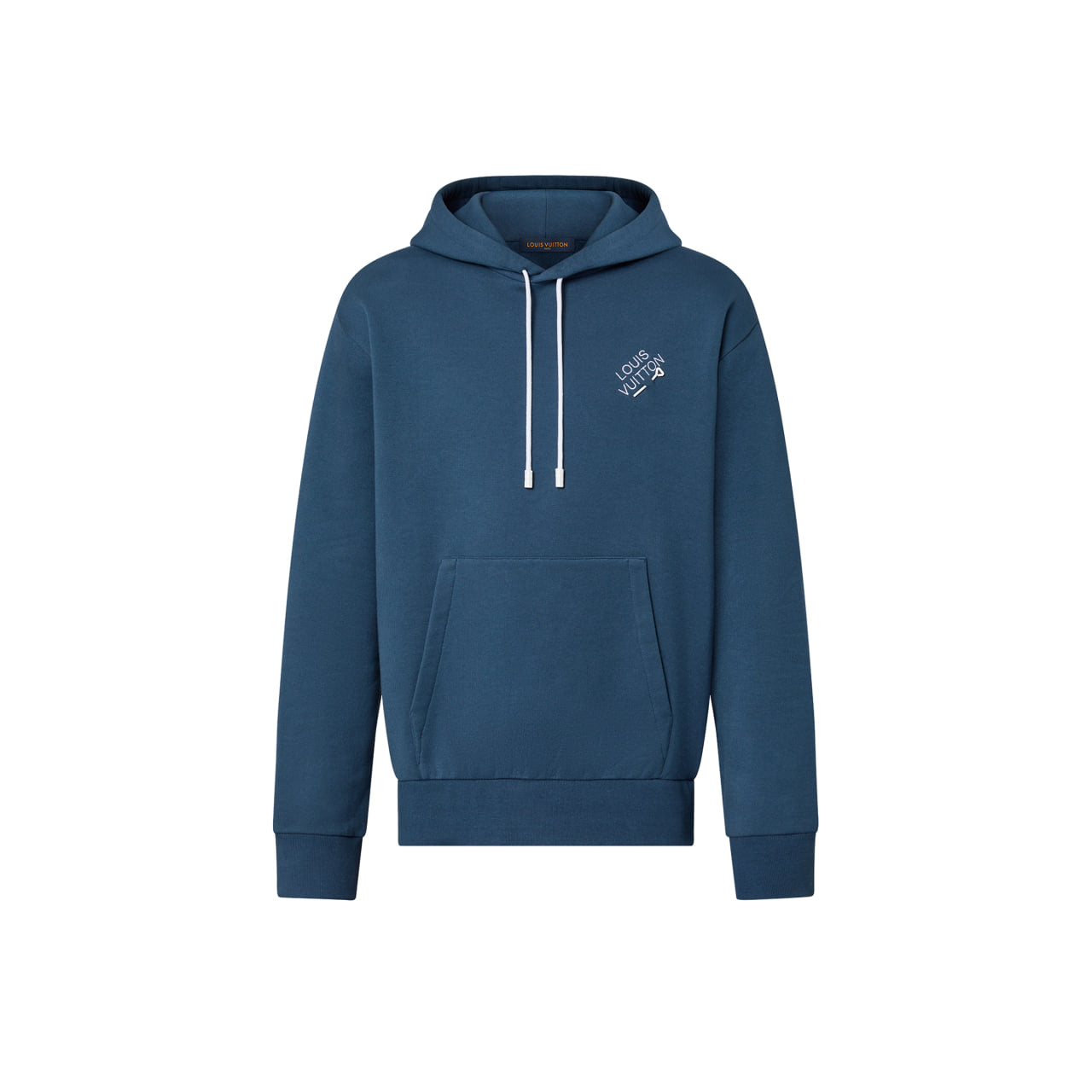 Louis Vuitton Embroidered Signature Cotton Hoodie Blue