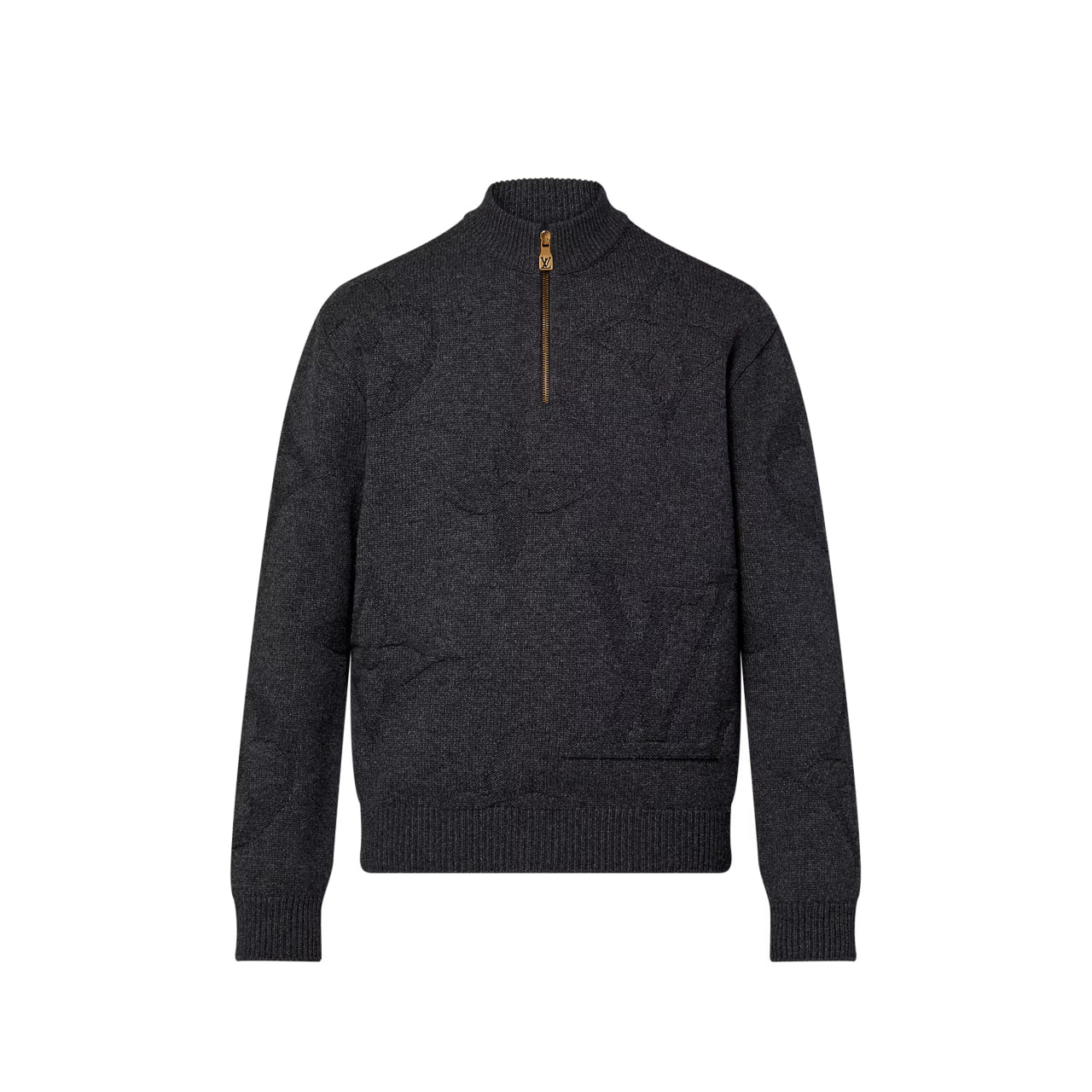 Louis Vuitton Monogram Jacquard Wool Half Zip Pullover