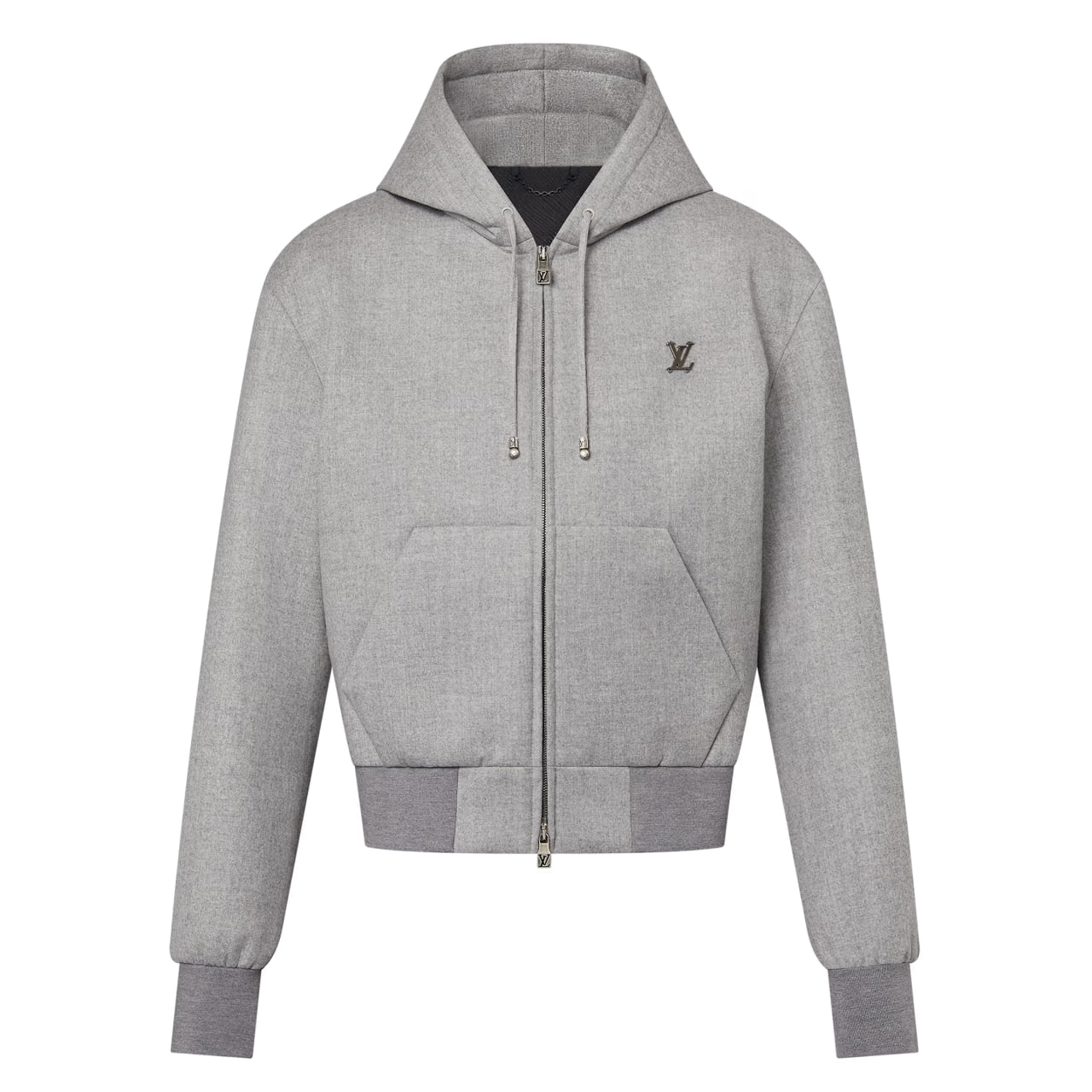 Louis Vuitton Tailored Technical Wool Hooded Blouson Grey