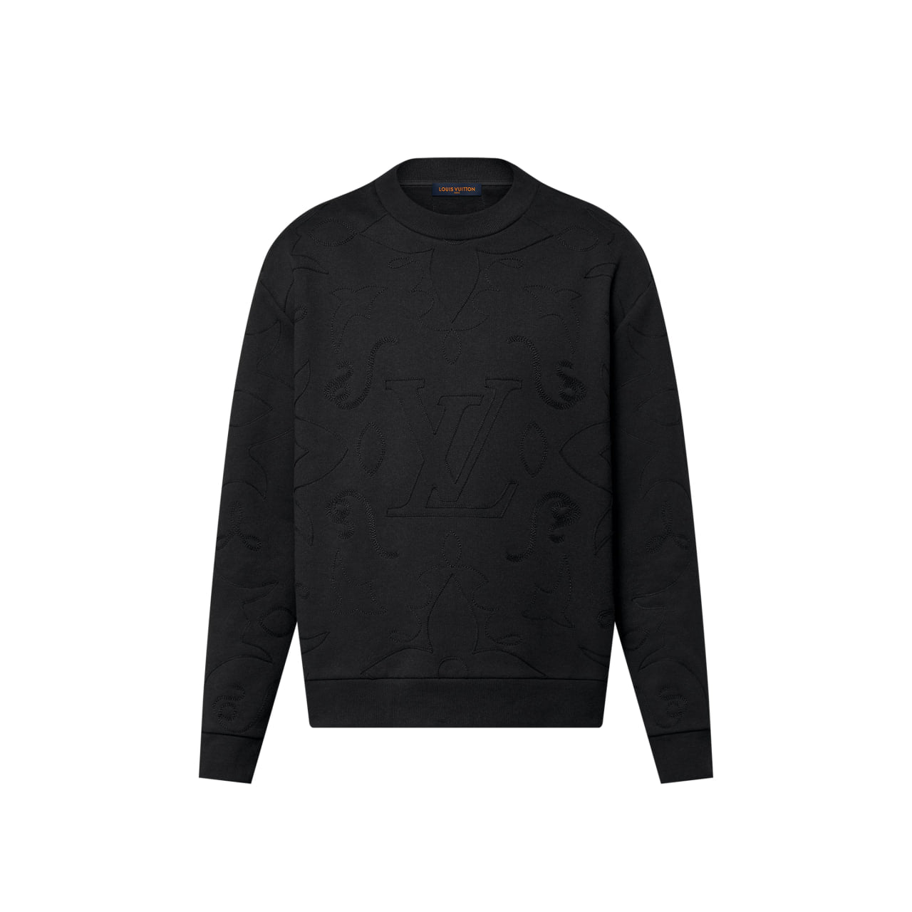 Louis Vuitton Embroidered Cotton Jersey Crewneck Black