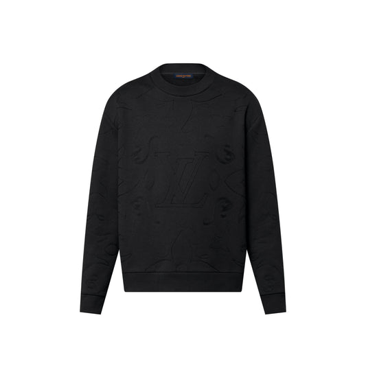 Louis Vuitton Embroidered Cotton Jersey Crewneck Black