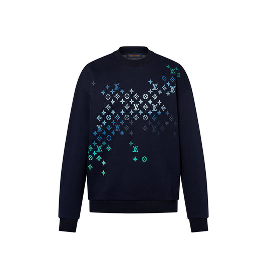 Louis Vuitton Embroidered Cotton Sweatshirt Navy