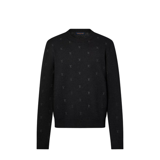 Louis Vuitton Embroidered Signature Merino Crewneck Black