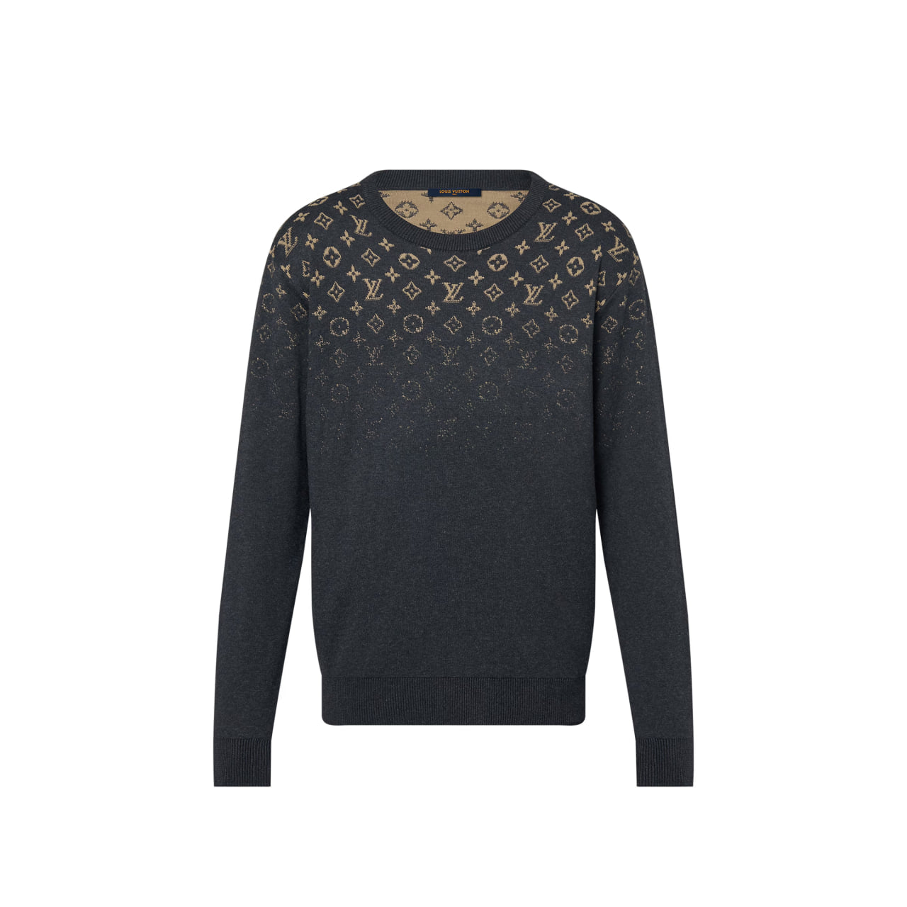 Louis Vuitton Gradient Cotton Crewneck For Men Dark Grey