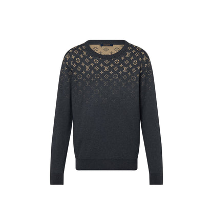 Louis Vuitton Gradient Cotton Crewneck For Men Dark Grey