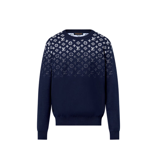 Louis Vuitton Gradient Cotton Crewneck For Men Navy