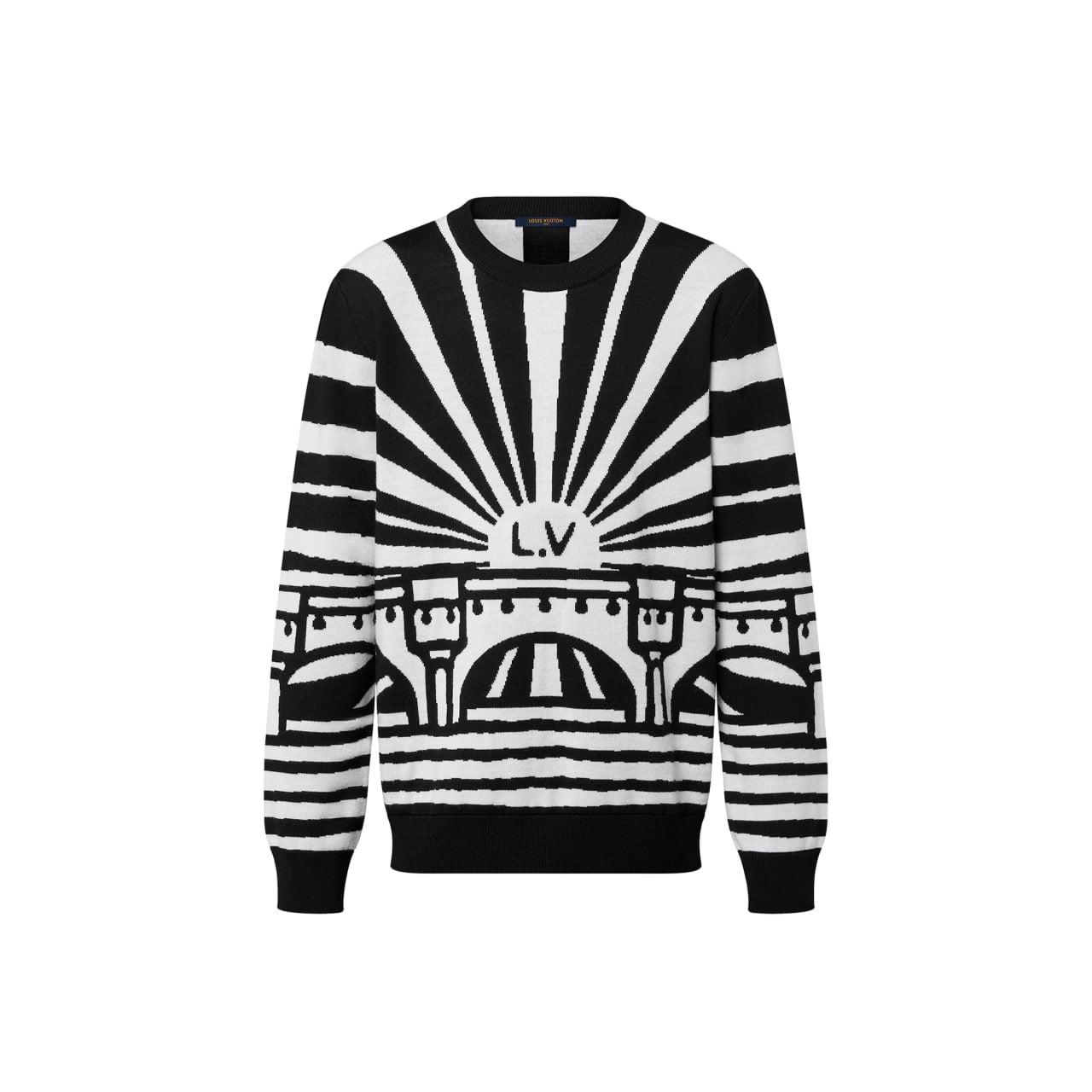 Louis Vuitton Merino Wool Jacquard Pullover Black/White