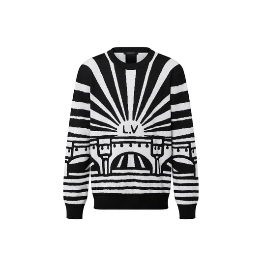 Louis Vuitton Merino Wool Jacquard Pullover Black/White