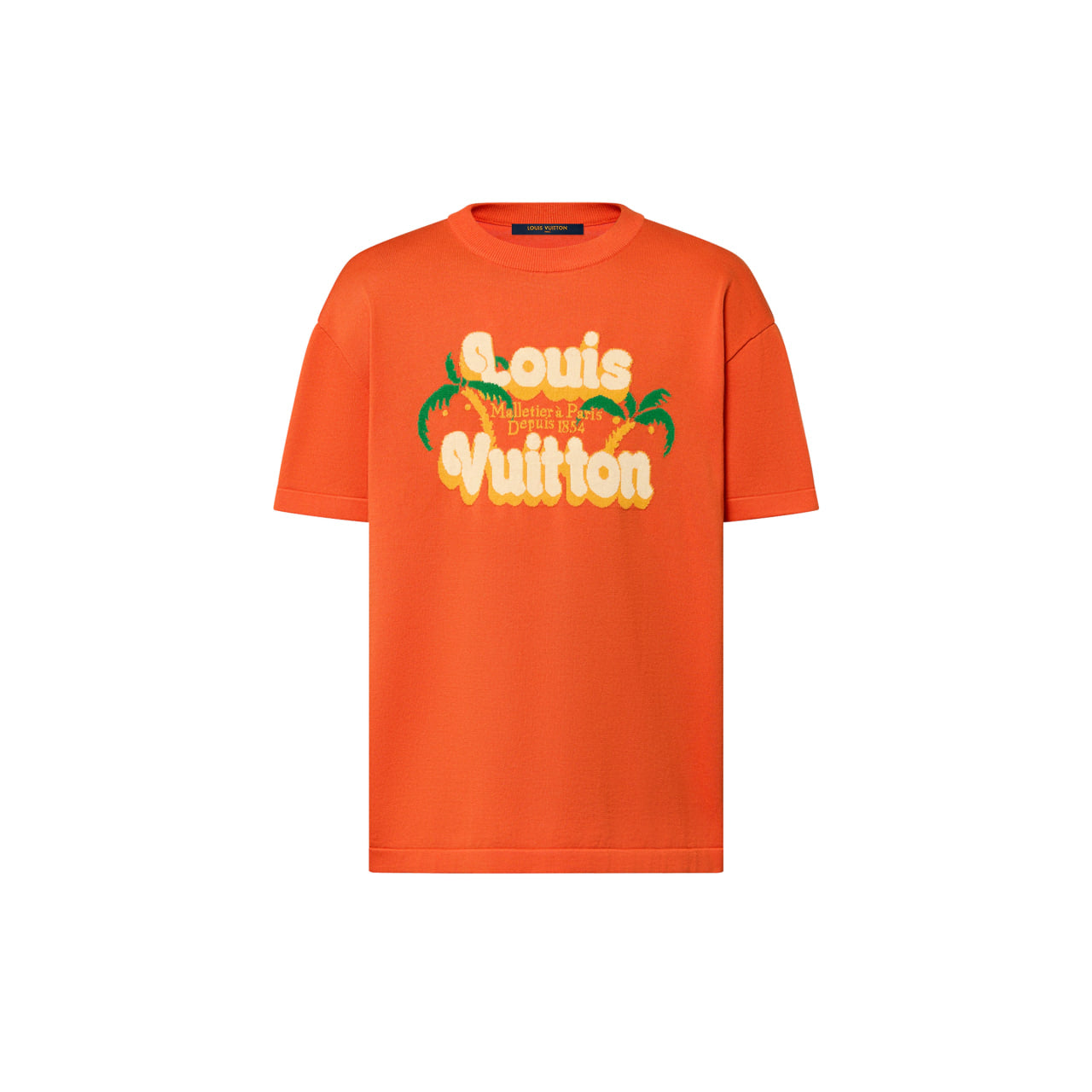 Louis Vuitton- Short-Sleeved Cotton Crewneck Orange