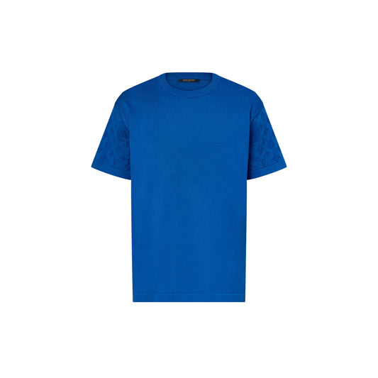 Louis Vuitton Short-Sleeved Signature Crewneck Blue