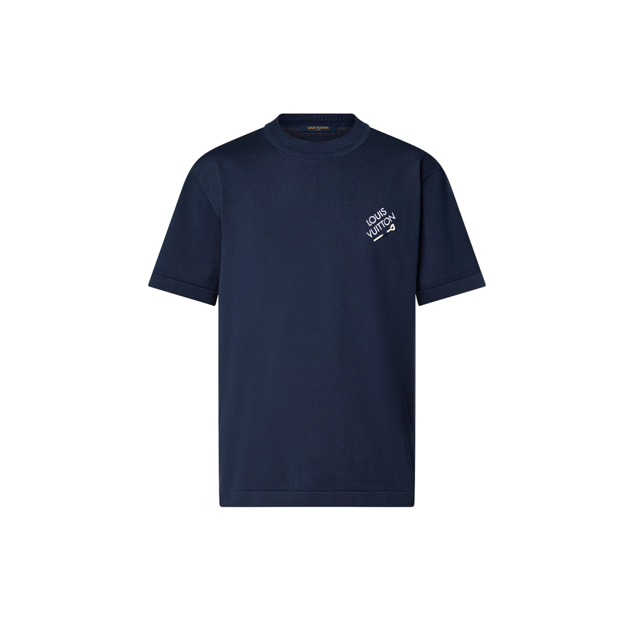 Louis Vuitton Signature Short-Sleeved Cotton Crewneck Navy