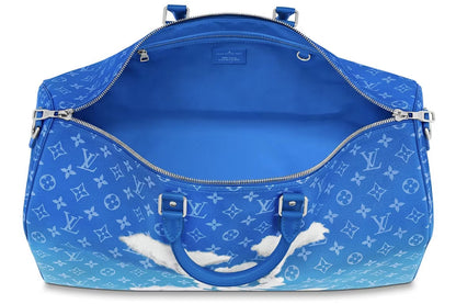 Louis Vuitton Keepall Bandouliere Clouds Monogram 50 Blue