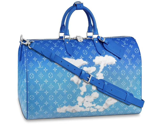 Louis Vuitton Keepall Bandouliere Clouds Monogram 50 Blue