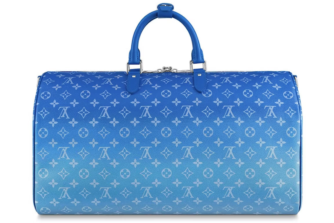 Louis Vuitton Keepall Bandouliere Clouds Monogram 50 Blue